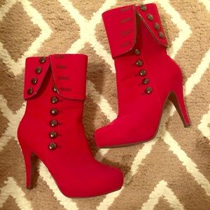 Red heeled boots